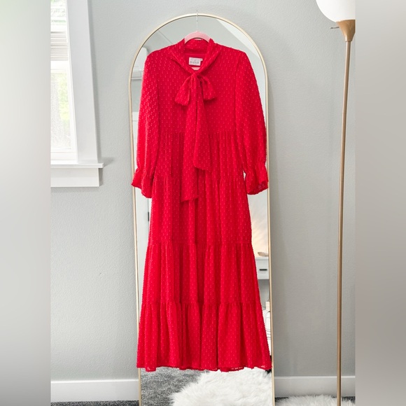 Dainty Jewells Red Long Sleeve Dress - Picture 3 of 10
